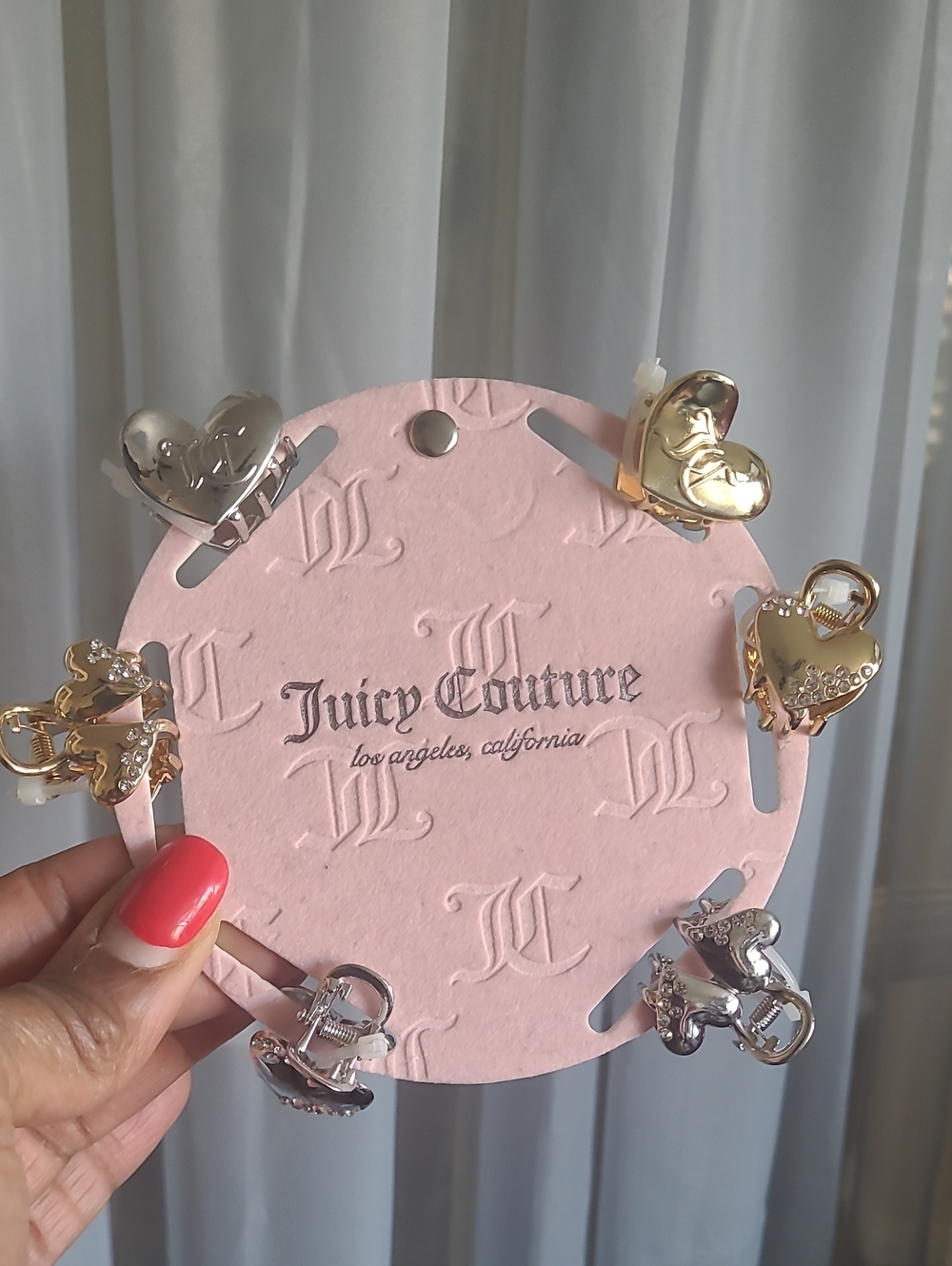 Juicy Couture Gold & Silver Heart Hair Clips